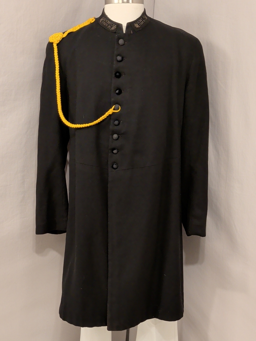 1913 Antique Providence RI Men's Black Wool Antique Military Dress Frock Coat